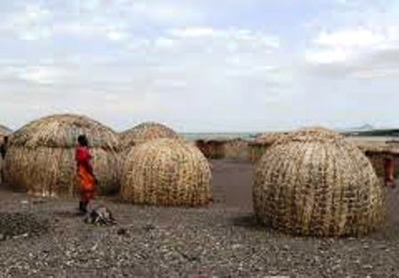 Houses of the Turkana People in Turkanaland Kenya